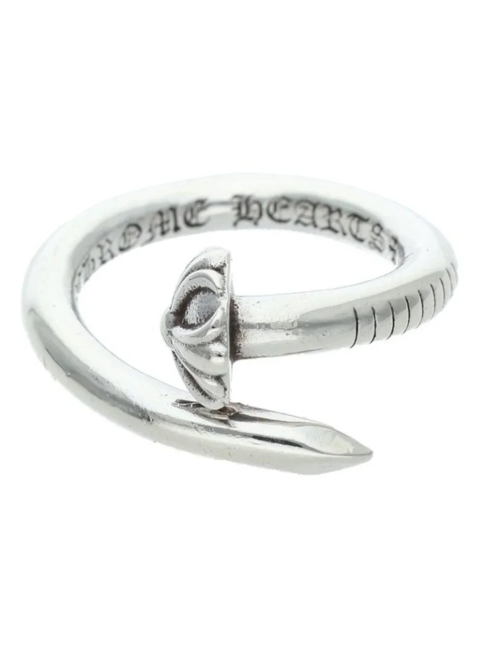 Chrome Hearts Nail Crsball Cross Ball Silver Ring